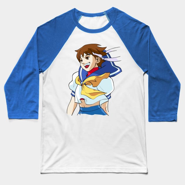 Ryu Fan Girl Baseball T-Shirt by winsarcade